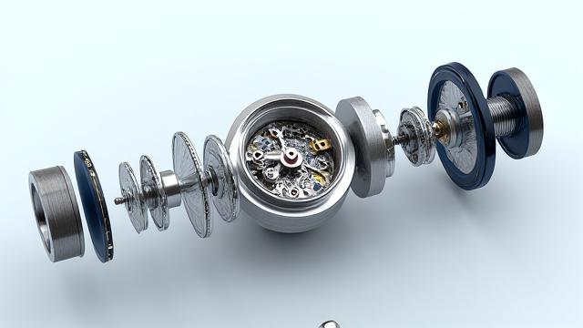 एक जटिल मशीन के एनिमेटेड घटकों को धीरे-धीरे अलग करना